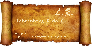 Lichtenberg Rudolf névjegykártya
